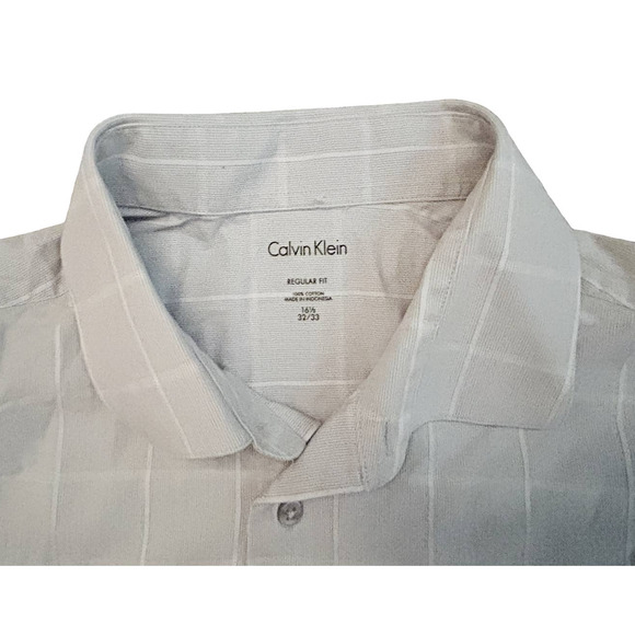 Calvin Klein Regular Fit Cotton Button Down Mens Size 16 1/2 32/33 - Picture 2 of 5